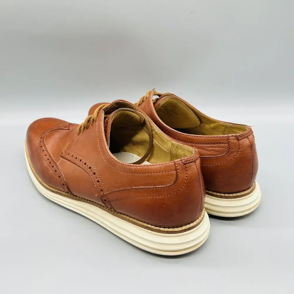 Cole Haan Shoes Mens 10.5 Brown Leather Wingtip Oxford Dress Brogue Comfort